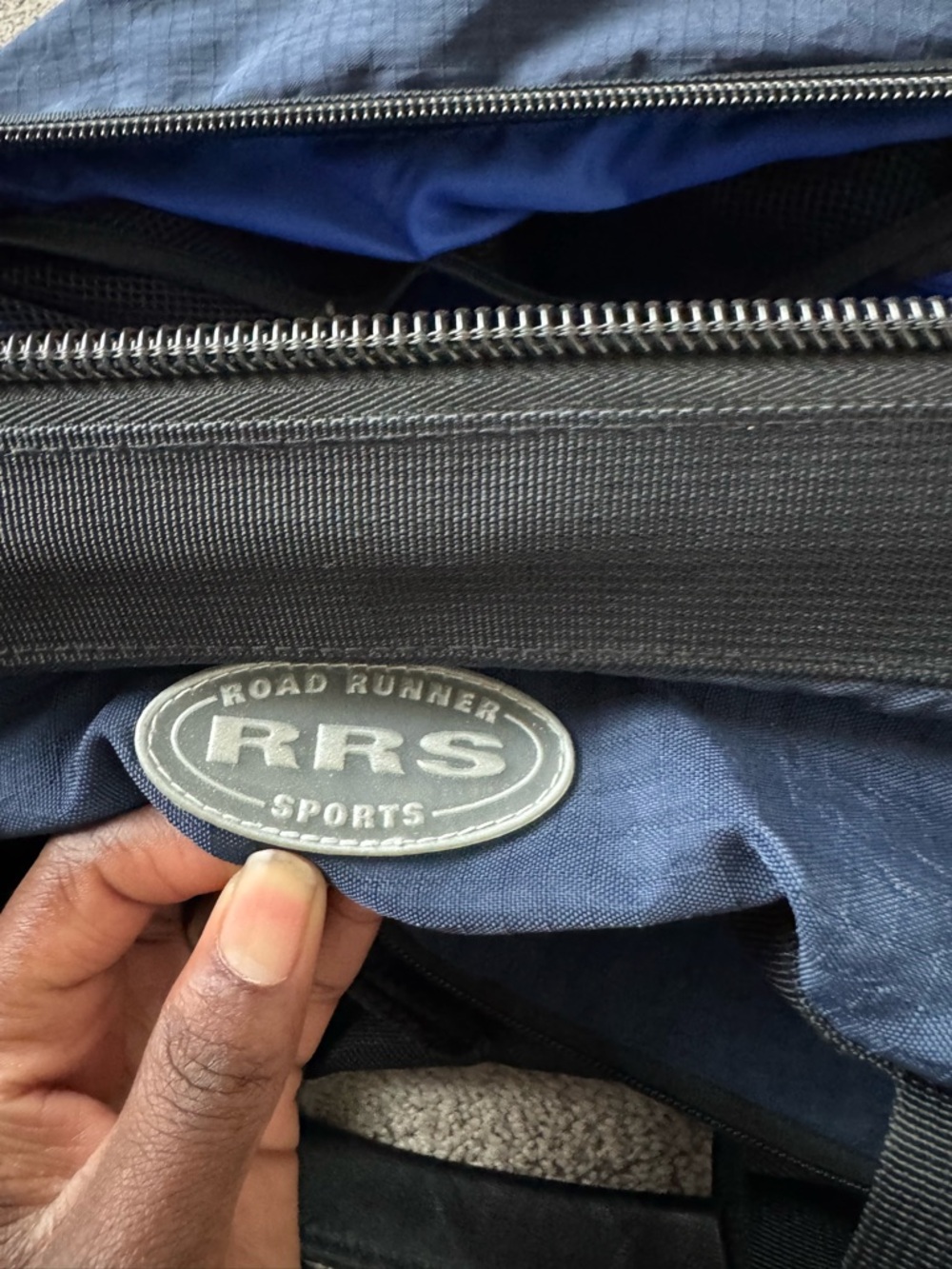 Rrs Road Runner Sports Duffel Bag Gym Travel Blue Black Large View 2